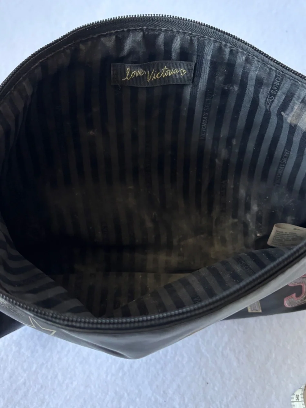 VS Black Starry Celestial Glitter Makeup Bag Pouch 11x7x3